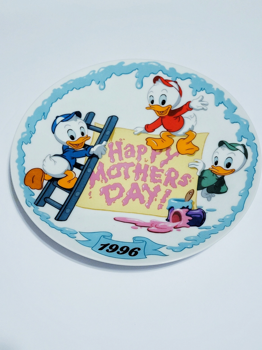 Disney Mother's Day Cake Topper Plate with Blue, Pink, Red and Yellow Accents